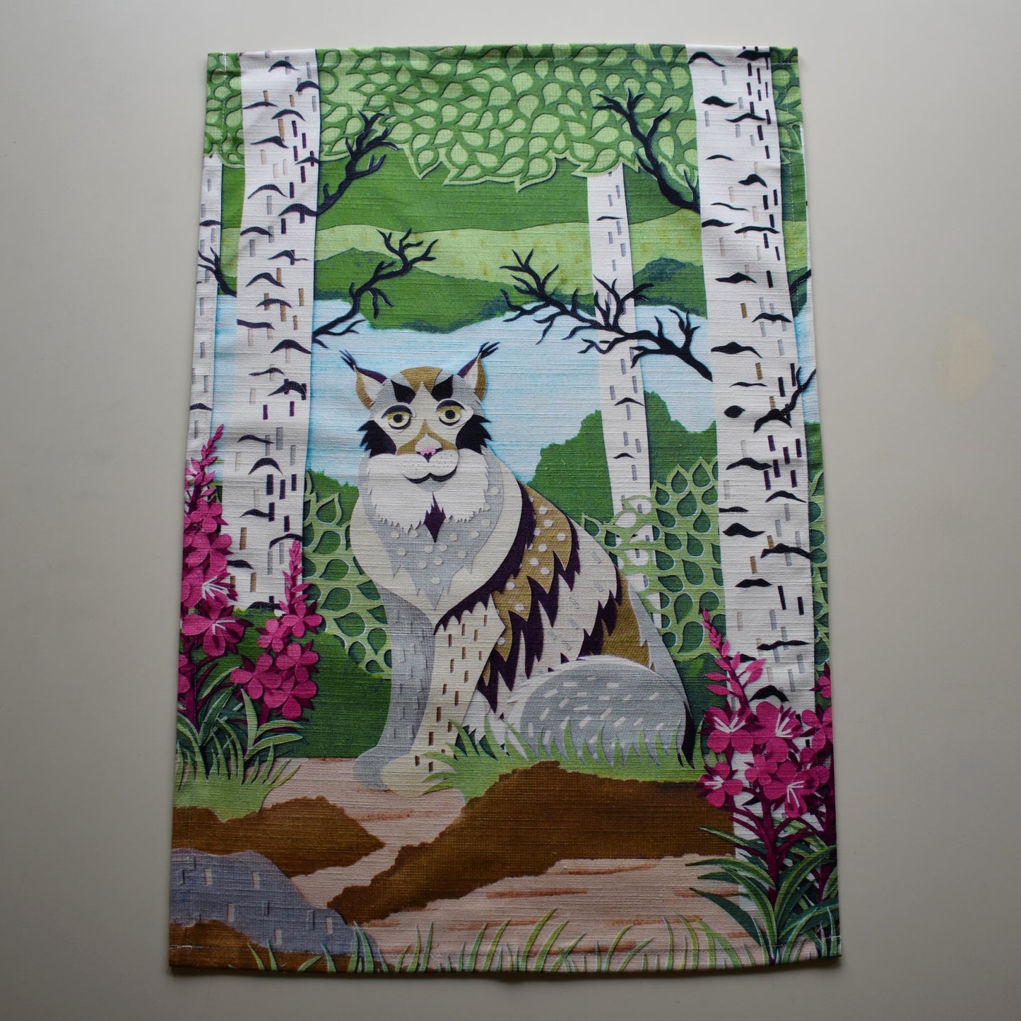 Summer Observer (Lynx) Tea Towel